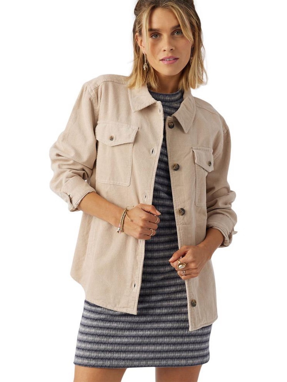 O'Neill Beige Corduroy Utility Jacket